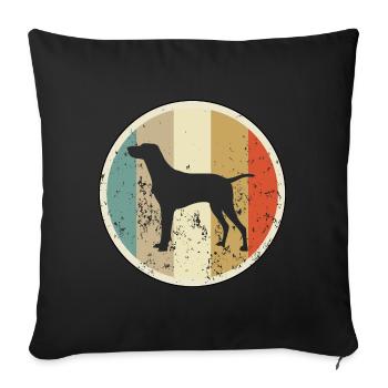 Magyar Vizsla Kurzhaariger Ungarischer Vorstehhund - Sofakissenbezug 45 x 45 cm - Schwarz - Vorne