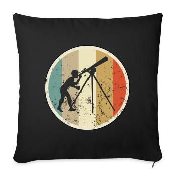 Astronom Teleskop Astronomie - Sofakissenbezug 45 x 45 cm - Schwarz - Vorne