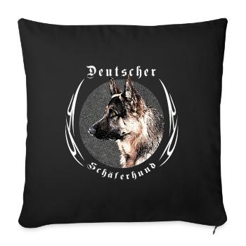 Deutscher Schäferhund - Sofakissenbezug 45 x 45 cm - Schwarz - Vorne
