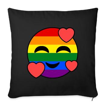 LGBT LGBTQ EMOJI - Sofa pillowcase 17,3'' x 17,3'' (45 x 45 cm) - black - Front