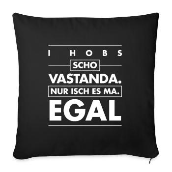 Lustiger Spruch im Vorarlberger Dialekt Gsiberger - Sofakissenbezug 45 x 45 cm - Schwarz - Vorne