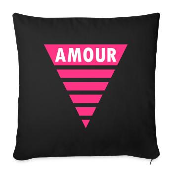 Amour in the triangle (divided triangle) - Sofa pillowcase 17,3'' x 17,3'' (45 x 45 cm) - black - Front