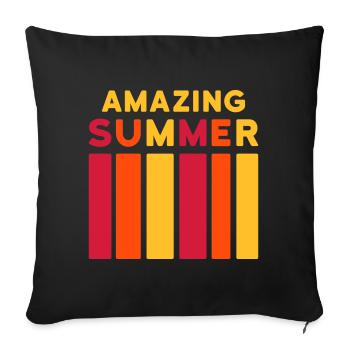 Amazing Summer (bar) - Sofa pillowcase 17,3'' x 17,3'' (45 x 45 cm) - black - Front