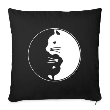 Yin and Yang Cats - Sofa pillowcase 17,3'' x 17,3'' (45 x 45 cm) - black - Front
