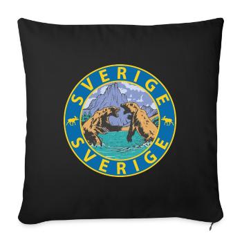 Suède - Housse de coussin décorative 45 x 45 cm - noir - Devant