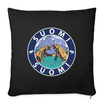Finlande - Housse de coussin décorative 45 x 45 cm - noir - Devant