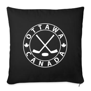 Hockey sur glace à Ottawa - Housse de coussin décorative 45 x 45 cm - noir - Devant