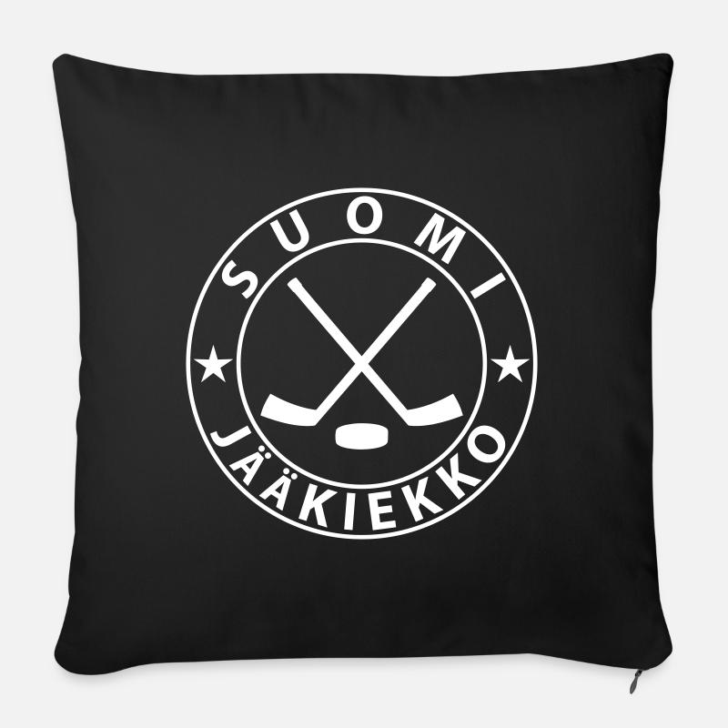Finnland Eishockey - Sofakissenbezug 45 x 45 cm - Schwarz
