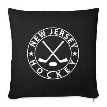 New Jersey Ice Hockey - Sofa pillowcase 17,3'' x 17,3'' (45 x 45 cm) - black - Front