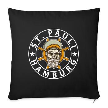 St. Pauli Hamburg - Sofa pillowcase 17,3'' x 17,3'' (45 x 45 cm) - black - Front