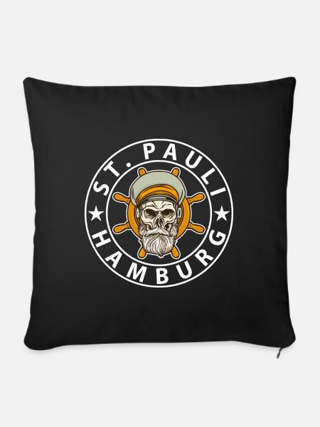 St. Pauli Hamburg - Sofakissenbezug 45 x 45 cm - Schwarz