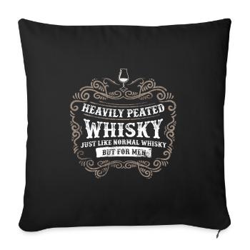 Lustiger Whiskey Whisky Trinker Vintage Spruch - Sofakissenbezug 45 x 45 cm - Schwarz - Vorne