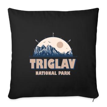 Triglav National Park Slovenia Vintage Hiking - Sofa pillowcase 17,3'' x 17,3'' (45 x 45 cm) - black - Front