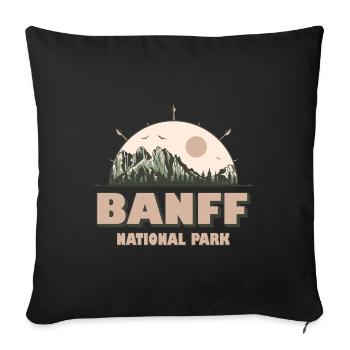Parc national Banff Canada Vintage Hiking Design - Housse de coussin décorative 45 x 45 cm - noir - Devant