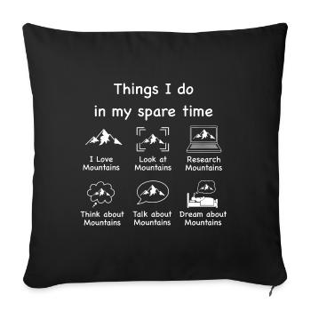 Amoureux de la montagne (noir) - Housse de coussin décorative 45 x 45 cm - noir - Devant
