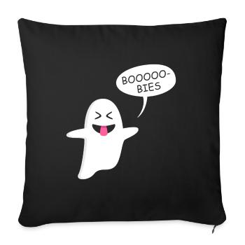 Fantôme Drôle qui dit "Boobies" - Housse de coussin décorative 45 x 45 cm - noir - Devant