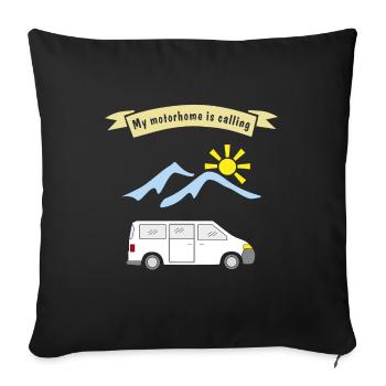 le camping-car appelle - Housse de coussin décorative 45 x 45 cm - noir - Devant