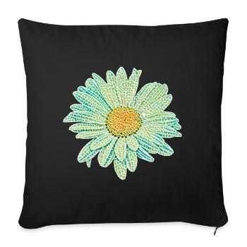 Illustration de la mosaïque de fleurs d’oie - Housse de coussin décorative 45 x 45 cm - noir - Devant