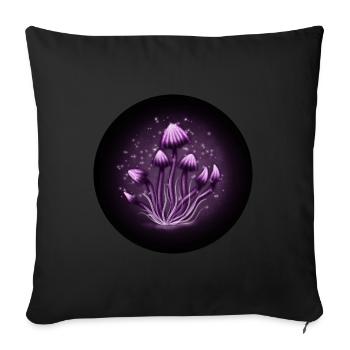 Magic mushrooms - Sofakissenbezug 45 x 45 cm - Schwarz - Vorne