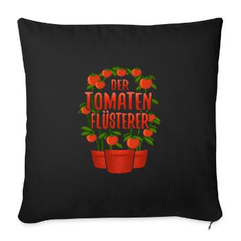 Der Tomaten Flüsterer Gartenfreunde - Sofakissenbezug 45 x 45 cm - Schwarz - Vorne