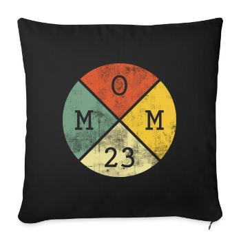 Mom 2023 Mom Mother Birth Vintage Gift - Sofa pillowcase 17,3'' x 17,3'' (45 x 45 cm) - black - Front