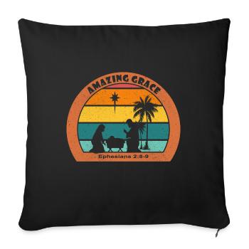 Nativité de Noël avec Jésus - Grace - Housse de coussin décorative 45 x 45 cm - noir - Devant