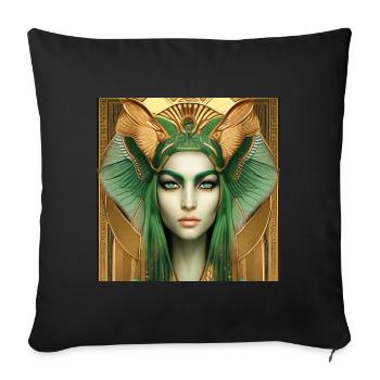 Déesse Neith, mère du soleil - Housse de coussin décorative 45 x 45 cm - noir - Devant