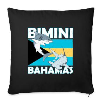 Drapeau des Bahamas Bimini - Housse de coussin décorative 45 x 45 cm - noir - Devant