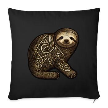 Paresseux Celtique Irlandais Drôle Tendance Animaux Cool - Housse de coussin décorative 45 x 45 cm - noir - Devant