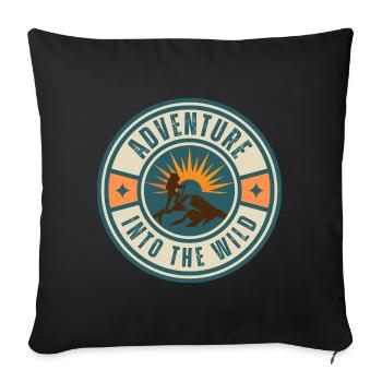 Mountain Sports Hiking Adventure Nature. Funny sayings - Sofa pillowcase 17,3'' x 17,3'' (45 x 45 cm) - black - Front