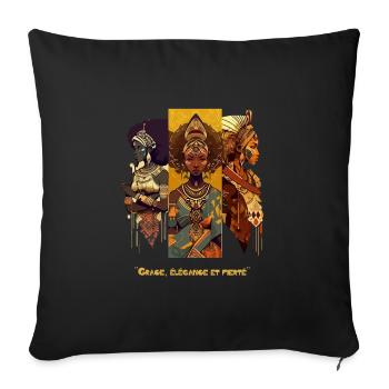 Anmut, Eleganz und Stolz - Sofakissenbezug 45 x 45 cm - Schwarz - Vorne