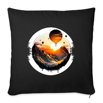 La montgolfière signifie une soif d’aventure et de liberté - Housse de coussin décorative 45 x 45 cm - noir - Devant