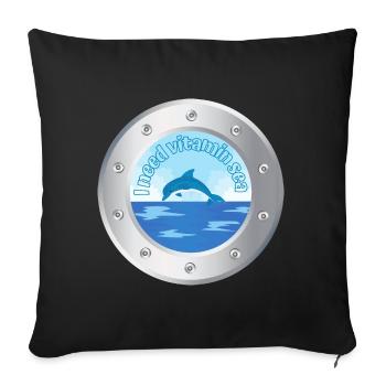 J’ai besoin de vitamine Mer - Housse de coussin décorative 45 x 45 cm - noir - Devant