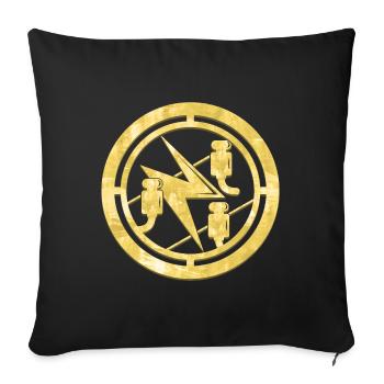 Electrician's Guild Coat of Arms Logo Gold - Sofa pillowcase 17,3'' x 17,3'' (45 x 45 cm) - black - Front