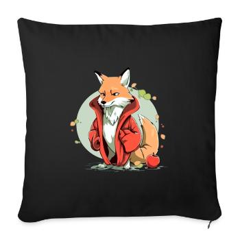 Zulo the fox - Sofa pillowcase 17,3'' x 17,3'' (45 x 45 cm) - black - Front