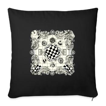 Alien Chessboard No. 3 - Sofa pillowcase 17,3'' x 17,3'' (45 x 45 cm) - black - Front