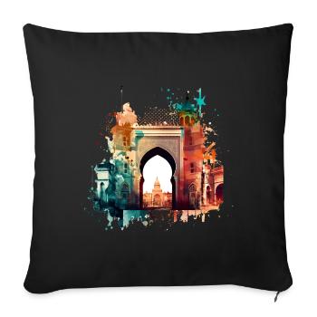 La vieille ville de Marrakech - Housse de coussin décorative 45 x 45 cm - noir - Devant
