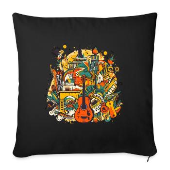 Des visiteurs du monde entier viennent à Rio de Janeiro - Housse de coussin décorative 45 x 45 cm - noir - Devant