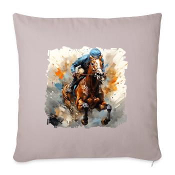 Le sport des courses de chevaux a une longue tradition - Housse de coussin décorative 45 x 45 cm - taupe clair - Devant