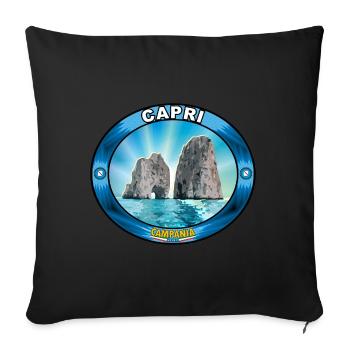 Capri Faraglioni - Sofa pillowcase 17,3'' x 17,3'' (45 x 45 cm) - black - Front