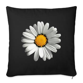 Gänseblümchen, Blume, Frühling, Sommer, Garten, - Sofakissenbezug 45 x 45 cm - Schwarz - Vorne