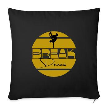Breakdance logo yellow black - Sofa pillowcase 17,3'' x 17,3'' (45 x 45 cm) - black - Front