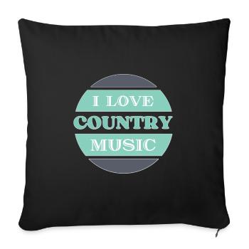 Country music love - Sofakissenbezug 45 x 45 cm - Schwarz - Vorne