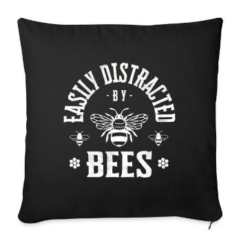 Easily distracted by bees - Sofakissenbezug 45 x 45 cm - Schwarz - Vorne
