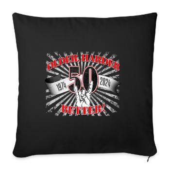 50th birthday of a metal fan and rocker - Sofa pillowcase 17,3'' x 17,3'' (45 x 45 cm) - black - Front
