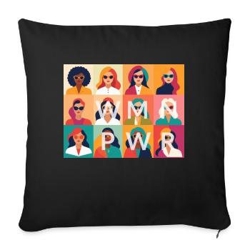 WMN PWR - Nous sommes une famille - Housse de coussin décorative 45 x 45 cm - noir - Devant
