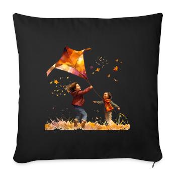 Soon flying kites like a pro - Sofa pillowcase 17,3'' x 17,3'' (45 x 45 cm) - black - Front