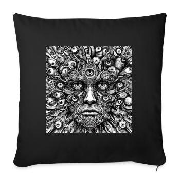 Verrückte Augen - Sofakissenbezug 45 x 45 cm - Schwarz - Vorne