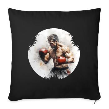 La boxe est l’un des sports les plus anciens - Housse de coussin décorative 45 x 45 cm - noir - Devant