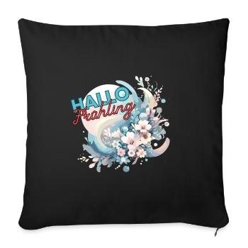 Bonjour le printemps ! - Housse de coussin décorative 45 x 45 cm - noir - Devant